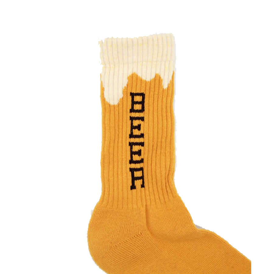 ROSTER SOX(ロスターソックス) / 靴下 クルーソックス ビール柄 / BEER - YELLOW / RS-131/ メンズ レディース