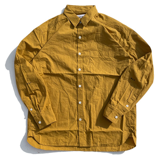 WAX(ワックス) / THE HARD MAN(ザハードマン) / ルーズフィット 長袖シャツ 両サイドポケット付き / AUTUMN SHIRTS - YELLOW / WX-0121