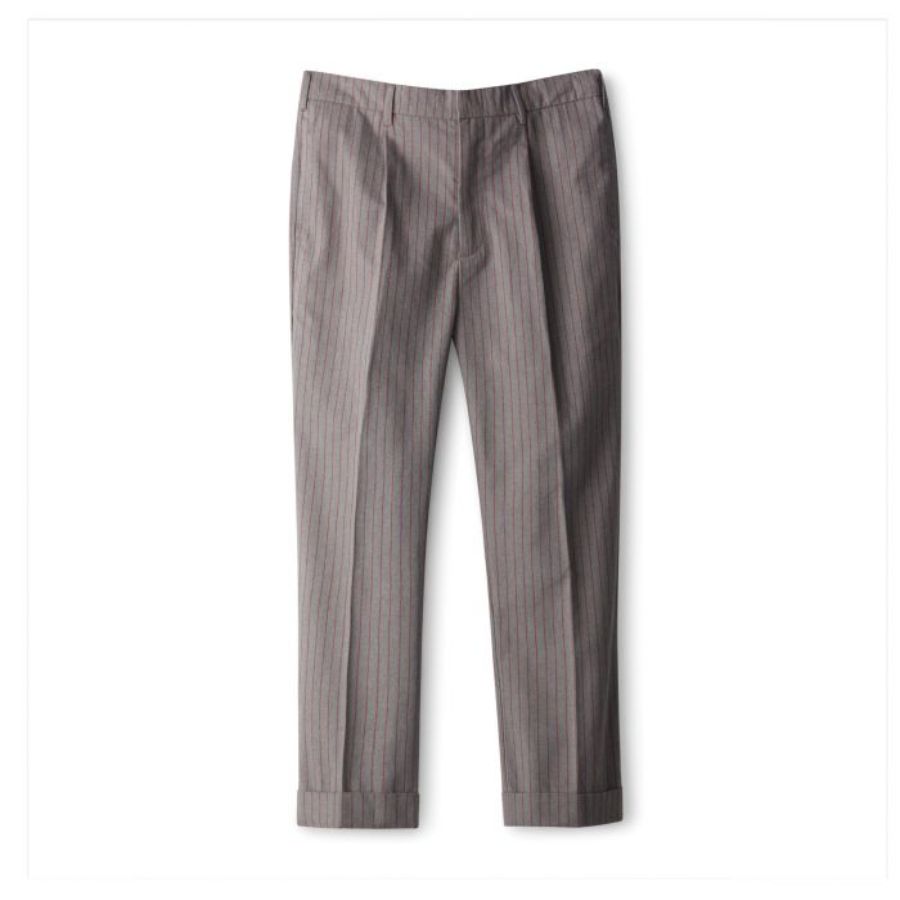 BRIXTON ブリクストン / トラウザーパンツ / RELAXED FIT / REGENT RESERVE TROUSEE - HEATHER GREY x DARK BRICK STRIPE 04217