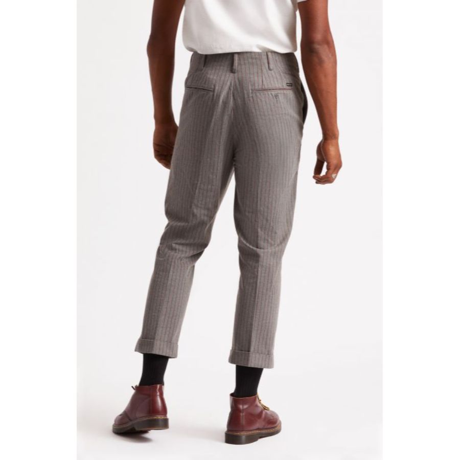 BRIXTON ブリクストン / トラウザーパンツ / RELAXED FIT / REGENT RESERVE TROUSEE - HEATHER GREY x DARK BRICK STRIPE 04217
