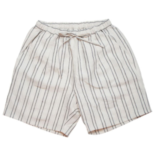 WAX(ワックス)  / イージーショーツ リネン素材 / LINEN STRIPE WIDE EASY SHORTS - NATURAL / WX-0142 / THM メンズ