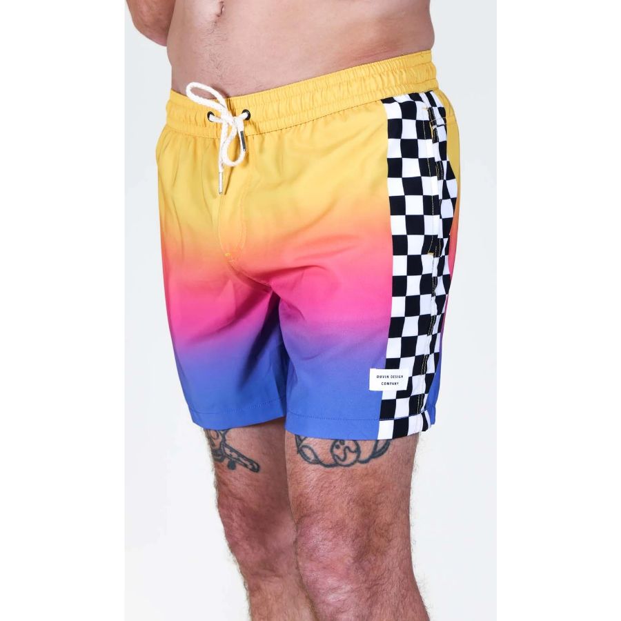 DUVIN(ドゥービン) / 水陸両用 街履きボードショーツ 短パン / SUNRISE CHECKER SWIM SHORT - PINK / メンズ