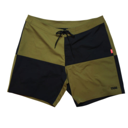 THE HARD MAN(ザハードマン)/ ボードショーツ 海パン / STRETCH 2TONE BAGGIES - BLACK x KHAKI / THM-0641 / メンズ WAX