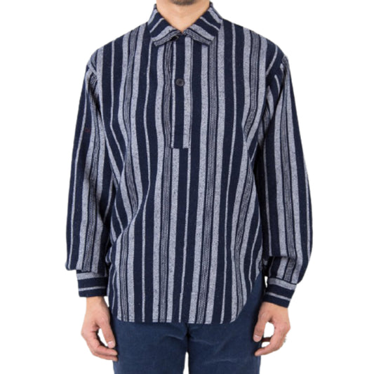 TURN ME ON(ターンミーオン) / 長袖シャツ / ルーズシルエットストライプP/Oシャツ - NAVY / 321-104 / メンズ