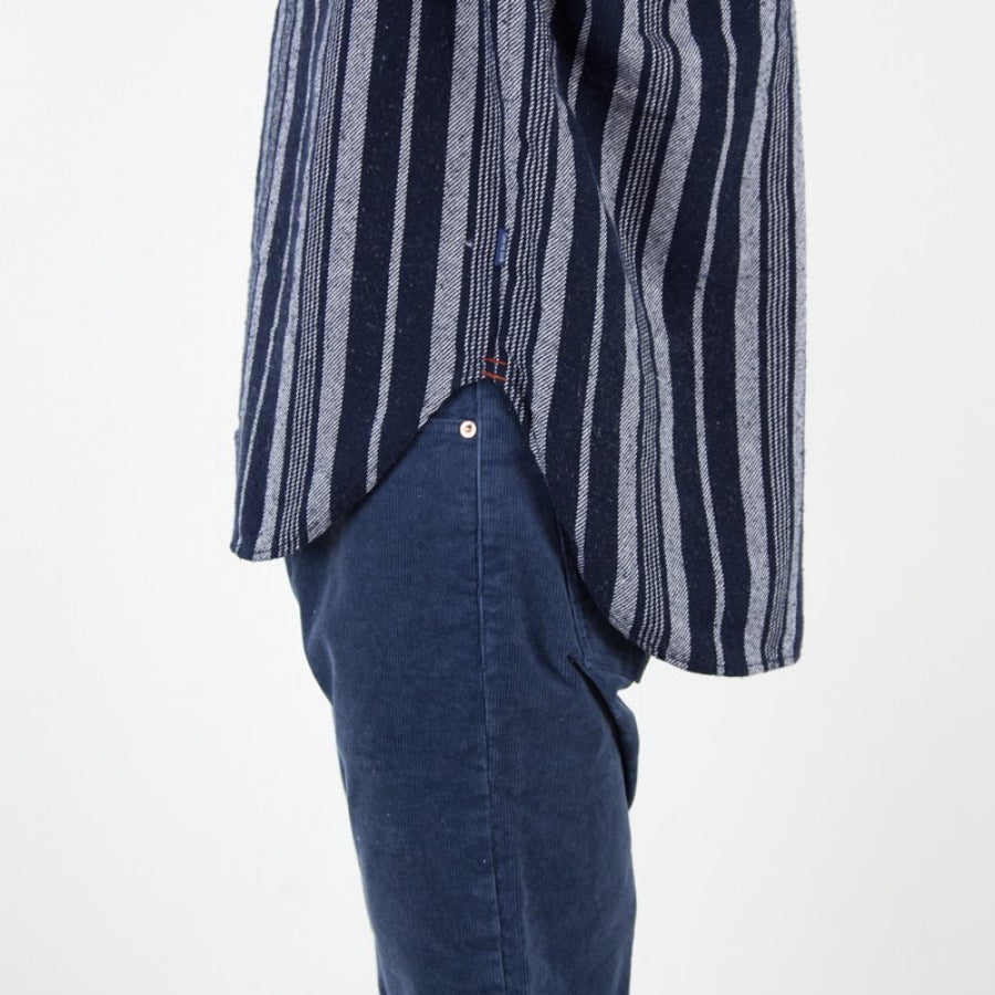 TURN ME ON(ターンミーオン) / 長袖シャツ / ルーズシルエットストライプP/Oシャツ - NAVY / 321-104 / メンズ