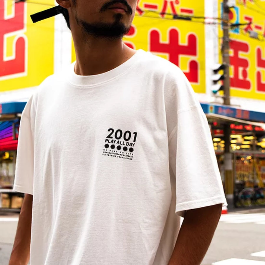 PLAY DESIGN  プレイデザイン / P01 プレイ / 半袖Tシャツ / PLAYALLDAY TEE - WHITE / メンズ