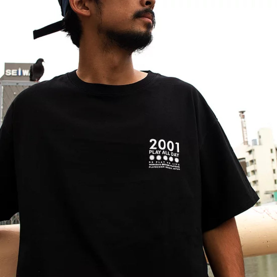 PLAY DESIGN  プレイデザイン / P01 プレイ / 半袖Tシャツ / PLAYALLDAY TEE - BLACK / メンズ