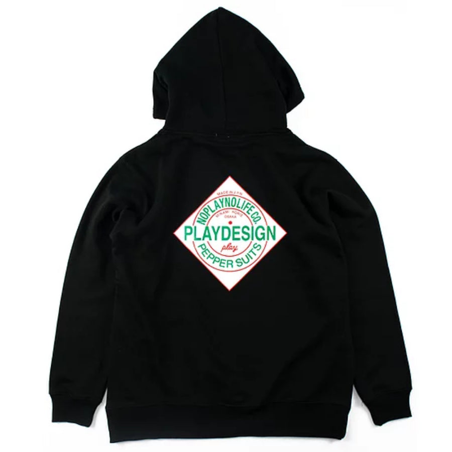 PLAY DESIGN  プレイデザイン / P01 プレイ / スウェット プルオーバー パーカー / PEPPER HOODED SW - BLACK / メンズ