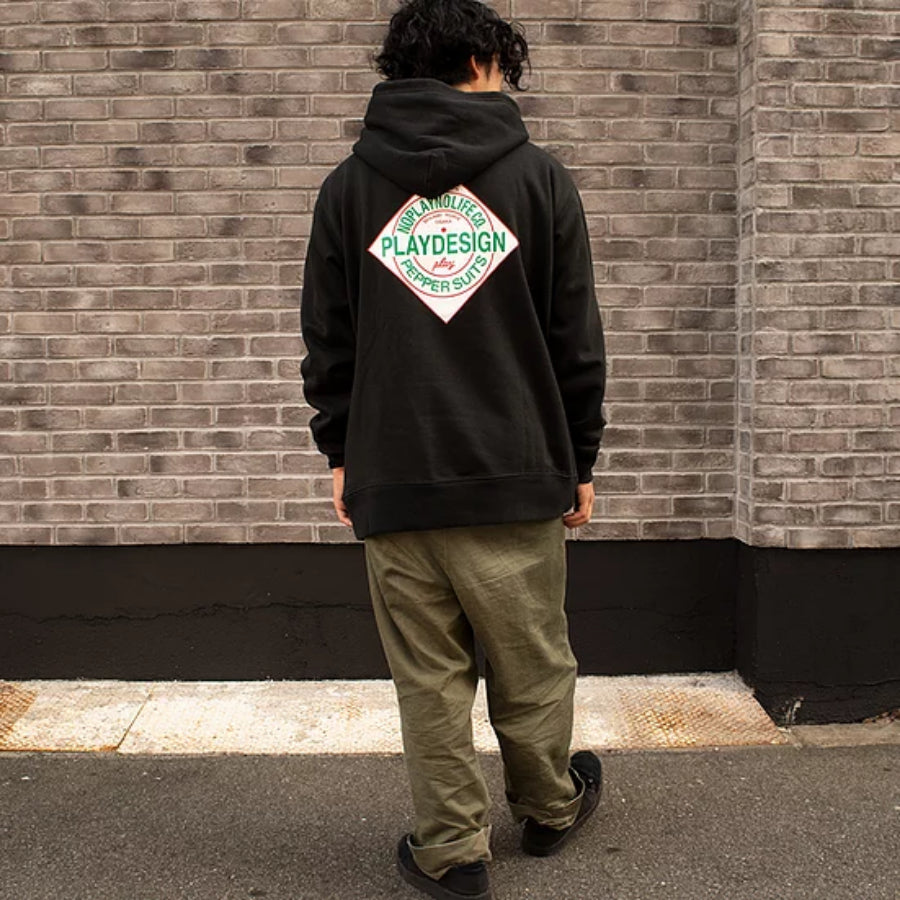 PLAY DESIGN  プレイデザイン / P01 プレイ / スウェット プルオーバー パーカー / PEPPER HOODED SW - BLACK / メンズ