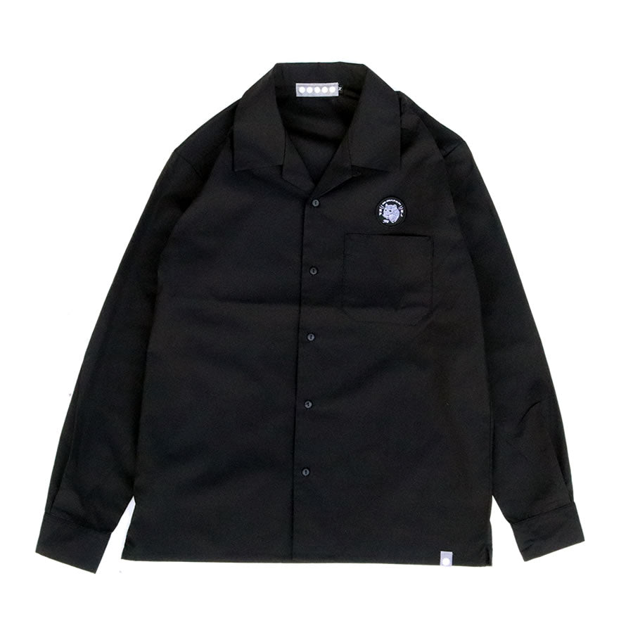 PLAY DESIGN  プレイデザイン / P01 プレイ / オープンカラー 長袖シャツ / CC OPEN COLLAR SHIRT - BLACK / メンズ