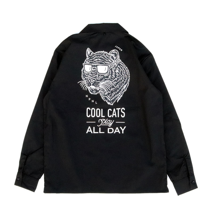 PLAY DESIGN  プレイデザイン / P01 プレイ / オープンカラー 長袖シャツ / CC OPEN COLLAR SHIRT - BLACK / メンズ