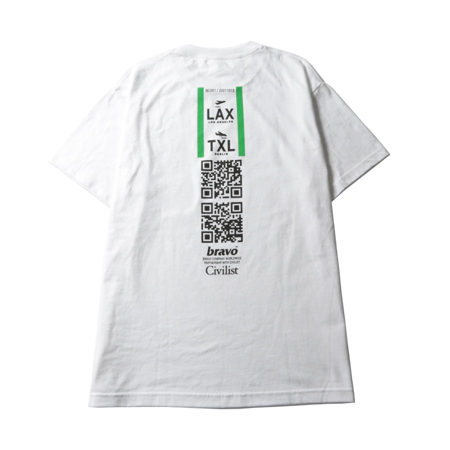 BRAVO ブラボー / Tシャツ 半袖 / CIVILIST コラボ / bravo x Civilist T-shirt  - WHITE