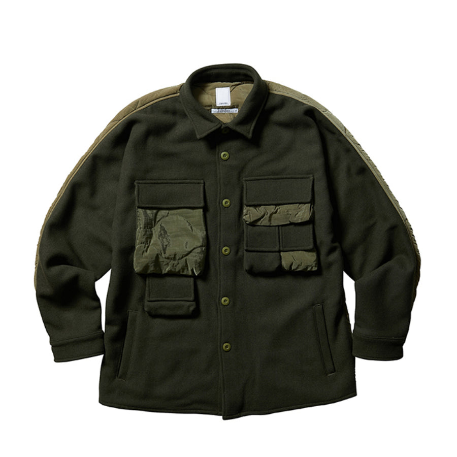 LIBERAIDERS(リベレイダース) / ウール x 中綿キルティング ジャケット / QUILTED UTILITY SHIRT - OLIVE / 721012103 / メンズ