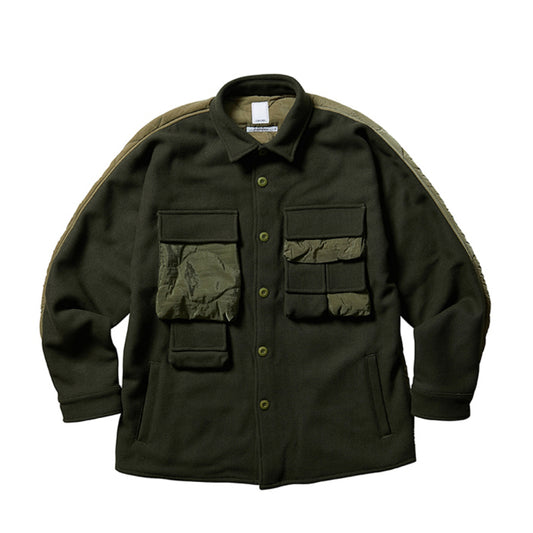 LIBERAIDERS(リベレイダース) / ウール x 中綿キルティング ジャケット / QUILTED UTILITY SHIRT - OLIVE / 721012103 / メンズ