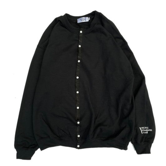PACIFIC STANDARD TIME / 裏起毛スウェットカーディガン / STANDARD SNAP CREW - BLACK x BLACK / メンズ PST