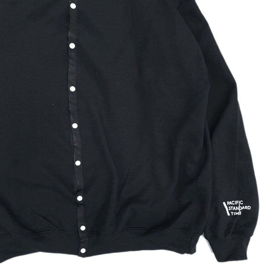 PACIFIC STANDARD TIME / 裏起毛スウェットカーディガン / STANDARD SNAP CREW - BLACK x BLACK / メンズ PST