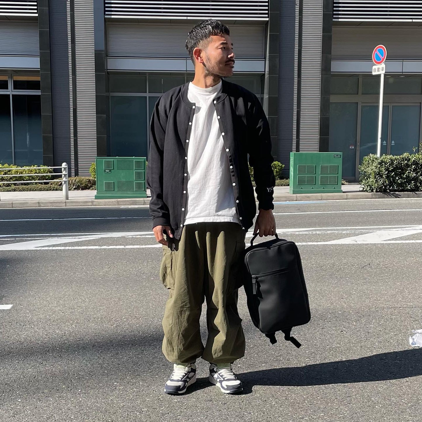 PACIFIC STANDARD TIME / 裏起毛スウェットカーディガン / STANDARD SNAP CREW - BLACK x BLACK / メンズ PST