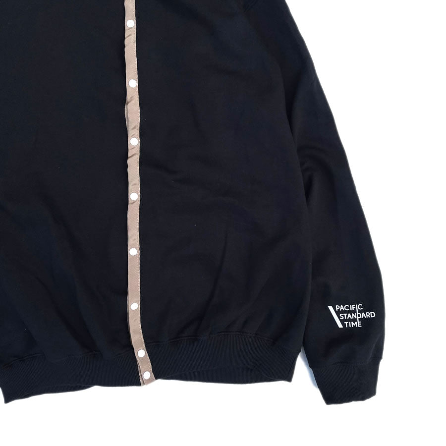 PACIFIC STANDARD TIME / スウェットカーディガン / STANDARD SNAP CREW - BLACK x TAUPE(BEIGE) / メンズ