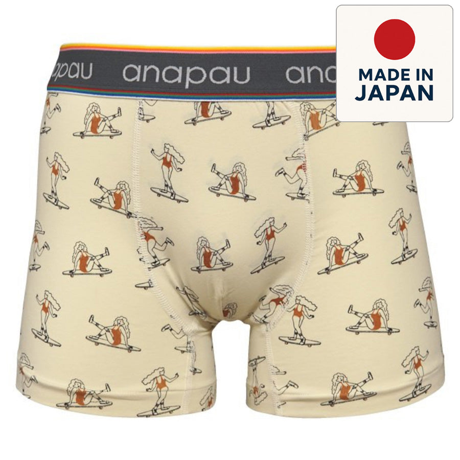 anapau  アナパウ / ボクサーパンツ 下着 アンダーウェア / P-2113 / スケーターガール / OATMEAL  / メンズ
