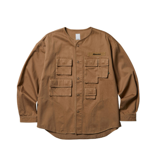LIBERAIDERS(リベレイダース) / ノーカラ―シャツ ジャケット/ UTILITY L/S SHIRTS - COYOTE / 711032201 / メンズ