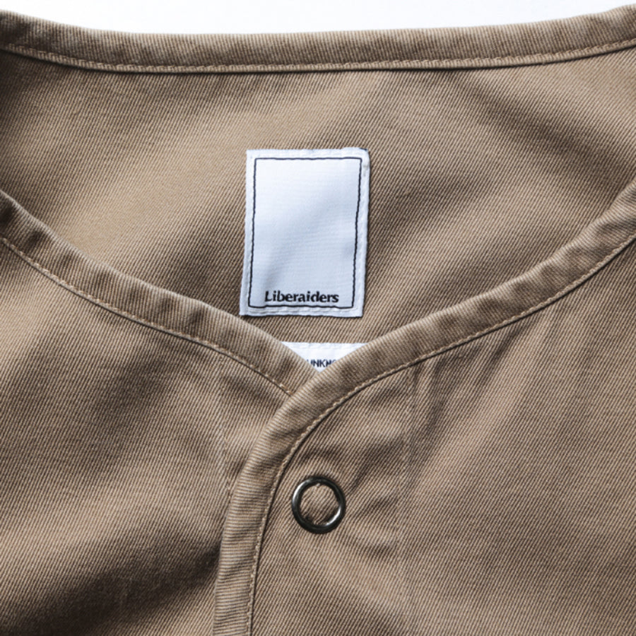 LIBERAIDERS(リベレイダース) / ノーカラ―シャツ ジャケット/ UTILITY L/S SHIRTS - COYOTE / 711032201 / メンズ