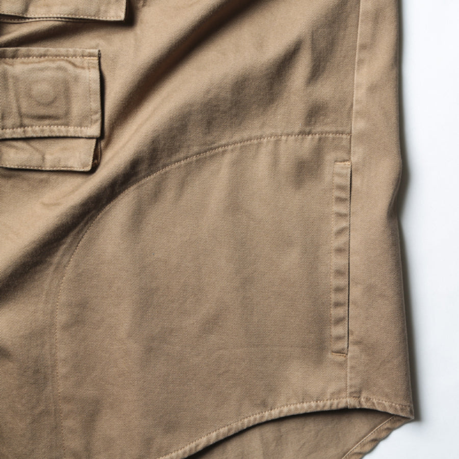 LIBERAIDERS(リベレイダース) / ノーカラ―シャツ ジャケット/ UTILITY L/S SHIRTS - COYOTE / 711032201 / メンズ