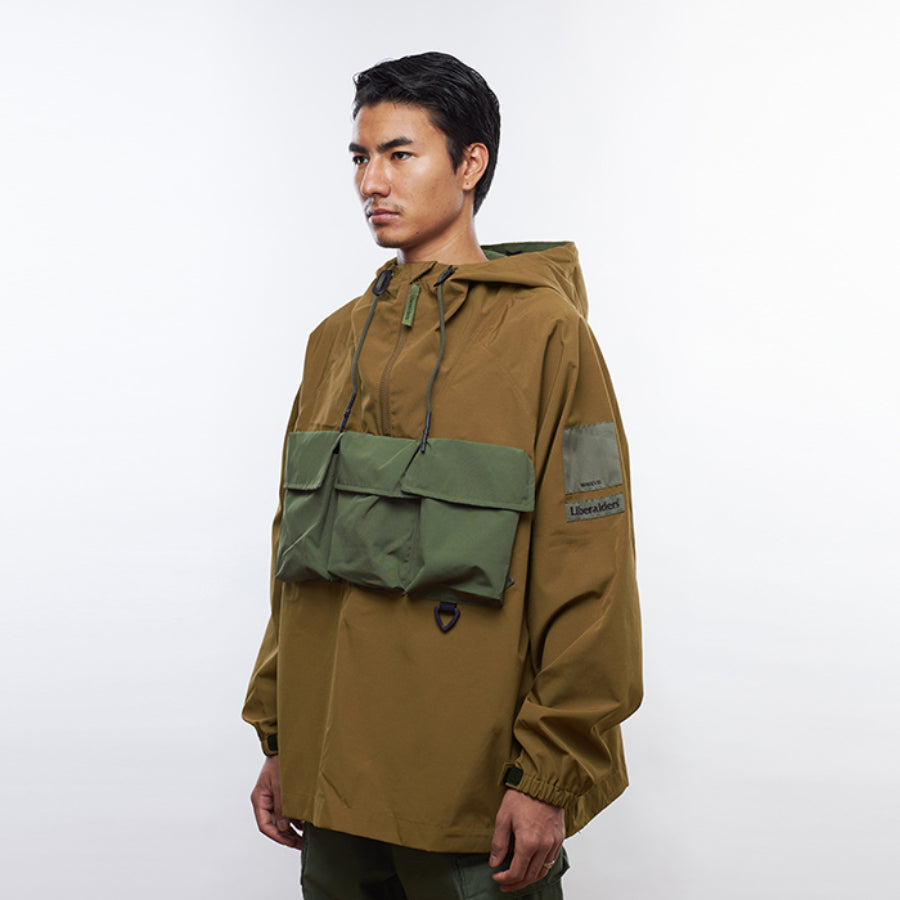 LIBERAIDERS(リベレイダース) / 撥水 アノラックジャケット / LR HALF ZIP ANORAK - BROWN / 710032201 / メンズ