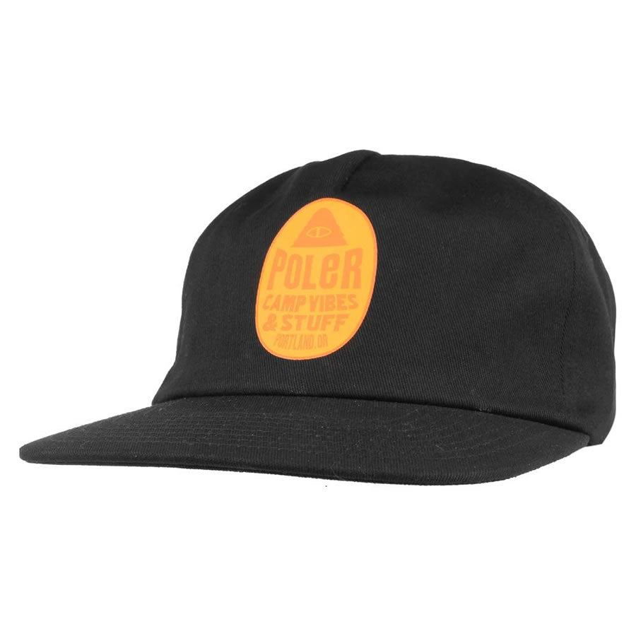 POLeR OUTDOOR STUFF(ポーラーアウトドアスタッフ) / キャップ 帽子 / FRUIT STICKER HAT - BLACK / 221ACU7006