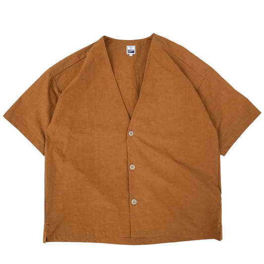 SHORT PANTS EVERY DAY  / 半袖ノーカラーシャツ / LOOSE CARDIGAN S/S - D ORANGE / SPED-0085 / メンズ