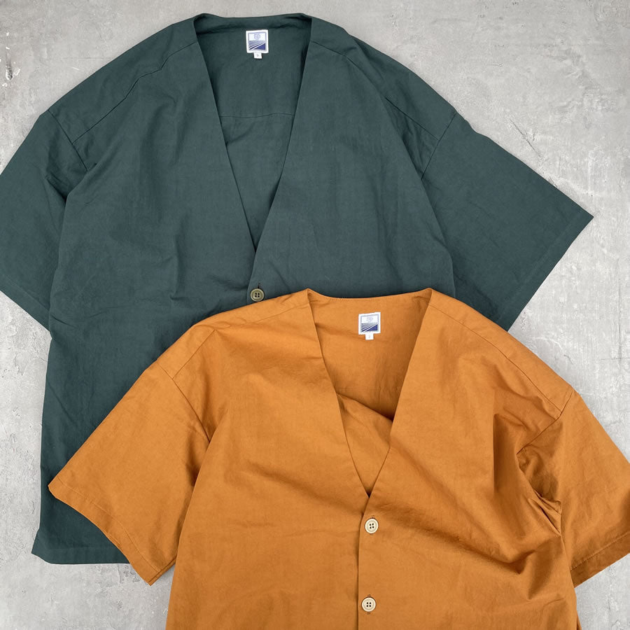 SHORT PANTS EVERY DAY  / 半袖ノーカラーシャツ / LOOSE CARDIGAN S/S - D ORANGE / SPED-0085 / メンズ