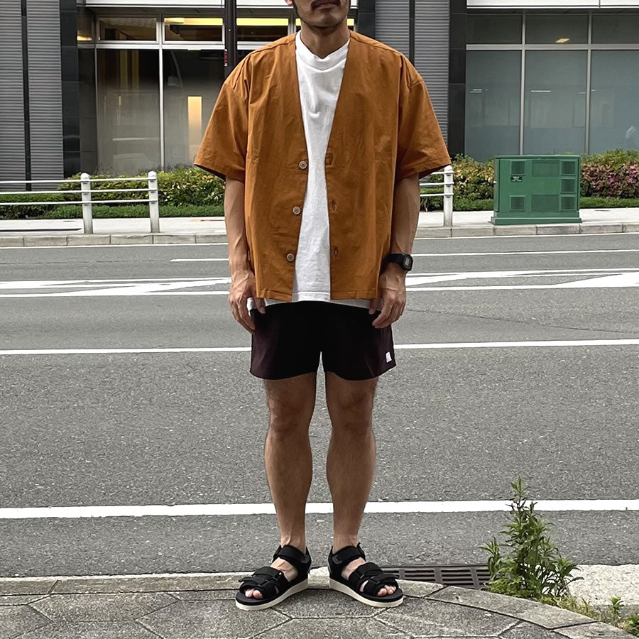 SHORT PANTS EVERY DAY / 半袖ノーカラーシャツ / LOOSE CARDIGAN S/S