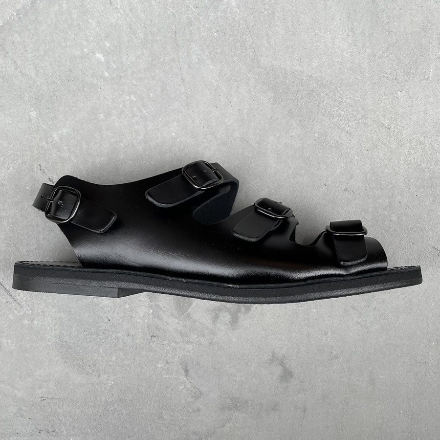 MOLLE SHOES (モールシューズ) / 日本製 レザーサンダル / TRIPLE BELT SANDAL - BLACK / MLS210301-5 / メンズ