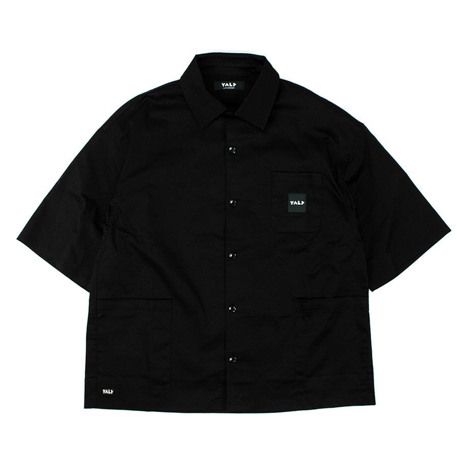 YALP by PLAY DESIGN (ヤルプ) / 半袖シャツ / HAND POCKET SHIRT - BLACK / Y22S0HPSH / メンズ P01