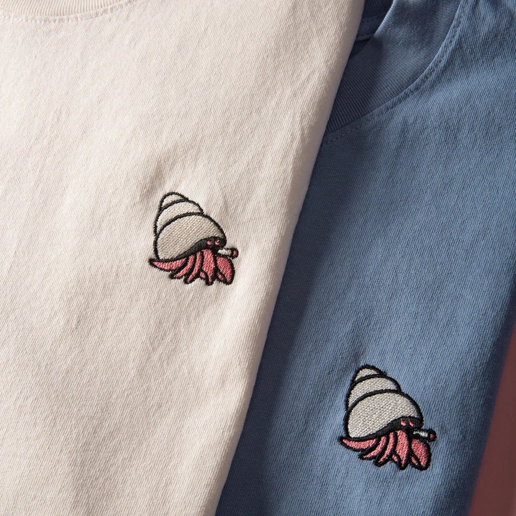 THE QUIET LIFE ザ クワイエット ライフ / 半袖 Tシャツ  / SMOKING CRAB EMBROIDERED  - BLUE / MADE IN USA / メンズ