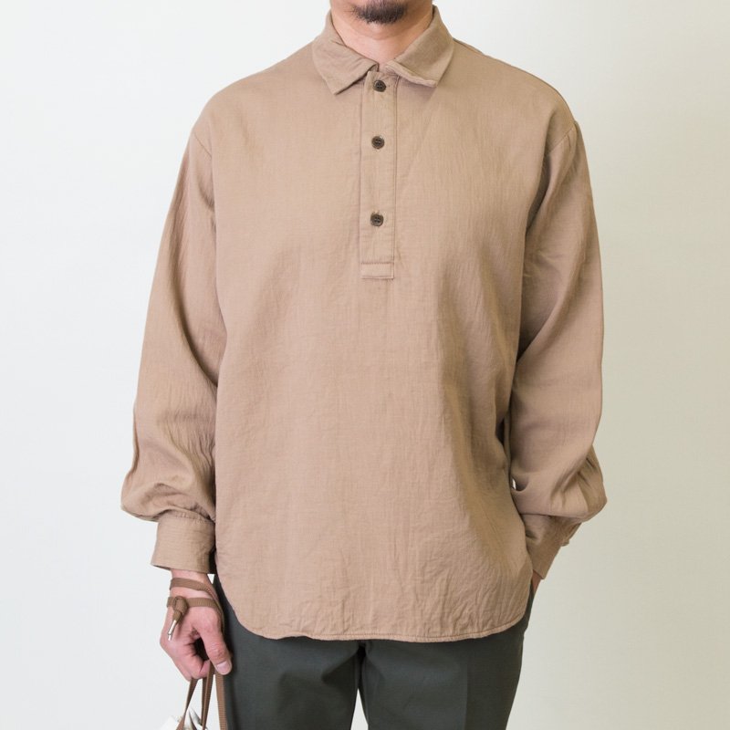 TURN ME ON(ターンミーオン) / 長袖プルオーバーシャツ / ルーズシルエットP/Oシャツ - BROWN / 322-109 / メンズ