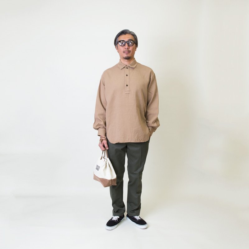 TURN ME ON(ターンミーオン) / 長袖プルオーバーシャツ / ルーズシルエットP/Oシャツ - BROWN / 322-109 / メンズ