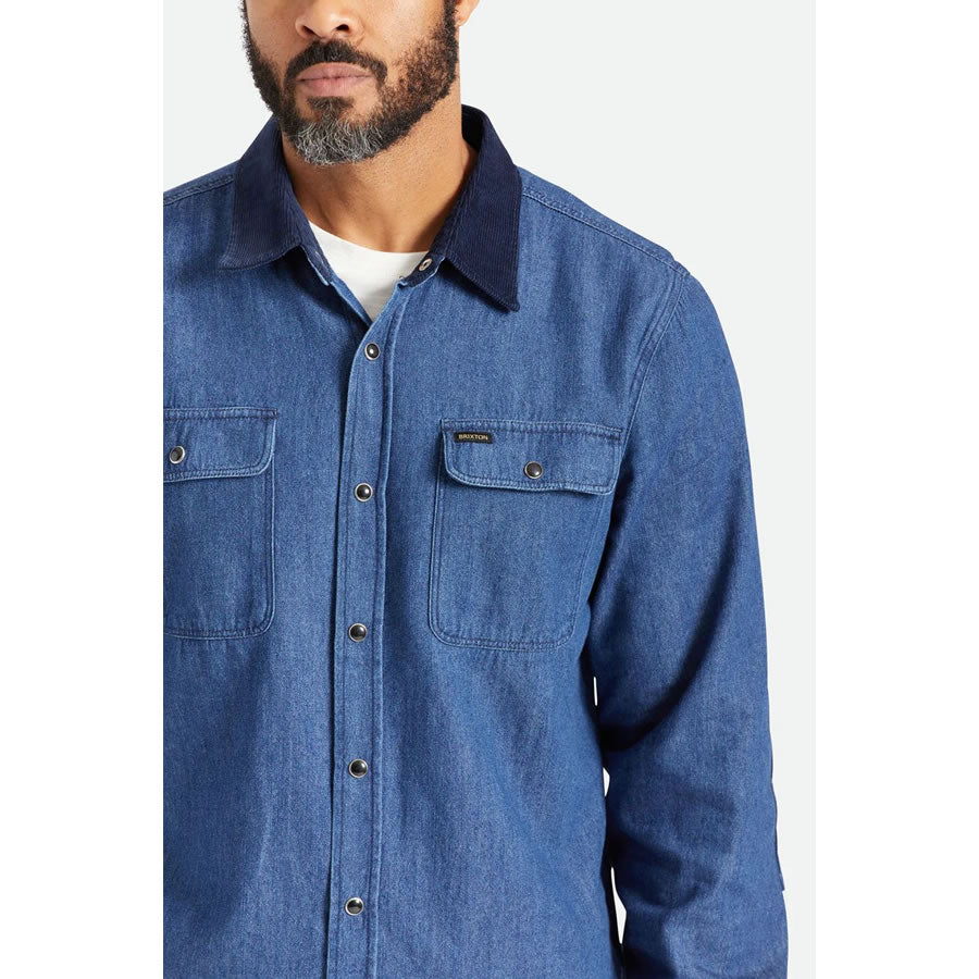 BRIXTON ( ブリクストン ) / 長袖 薄手デニムシャツ / BOWERY L/S WVN - RINSE / 01252-RINSE