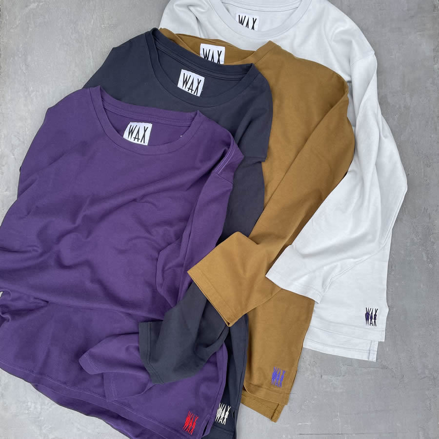 WAX(ワックス) /ルーズフィット ロンT 長袖Tシャツ / BAGGIES LONG TEE - PURPLE / WX-0244 / メンズ THM