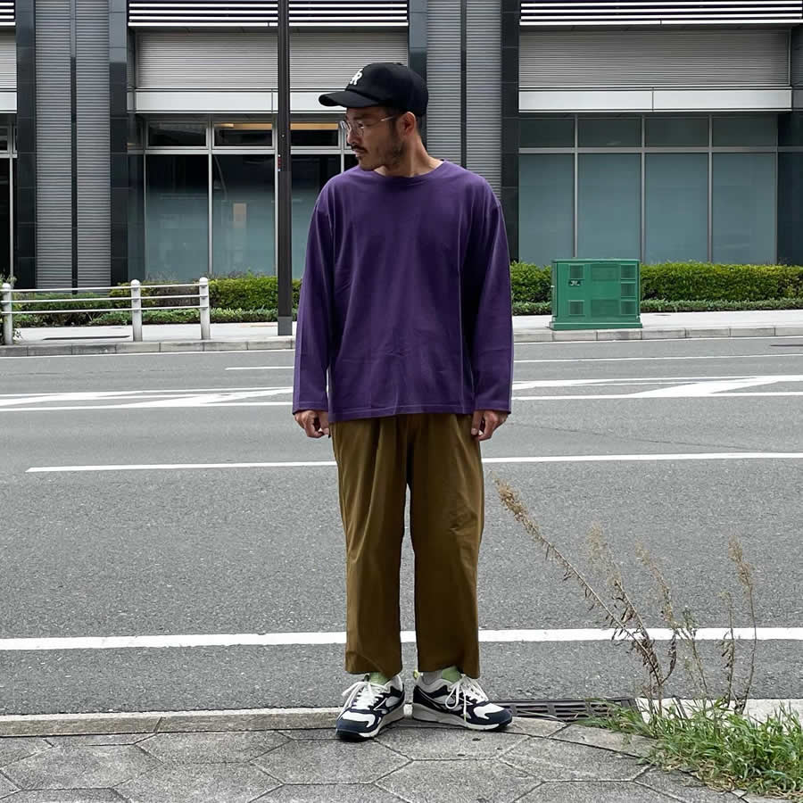 WAX(ワックス) /ルーズフィット ロンT 長袖Tシャツ / BAGGIES LONG TEE - PURPLE / WX-0244 / メンズ THM