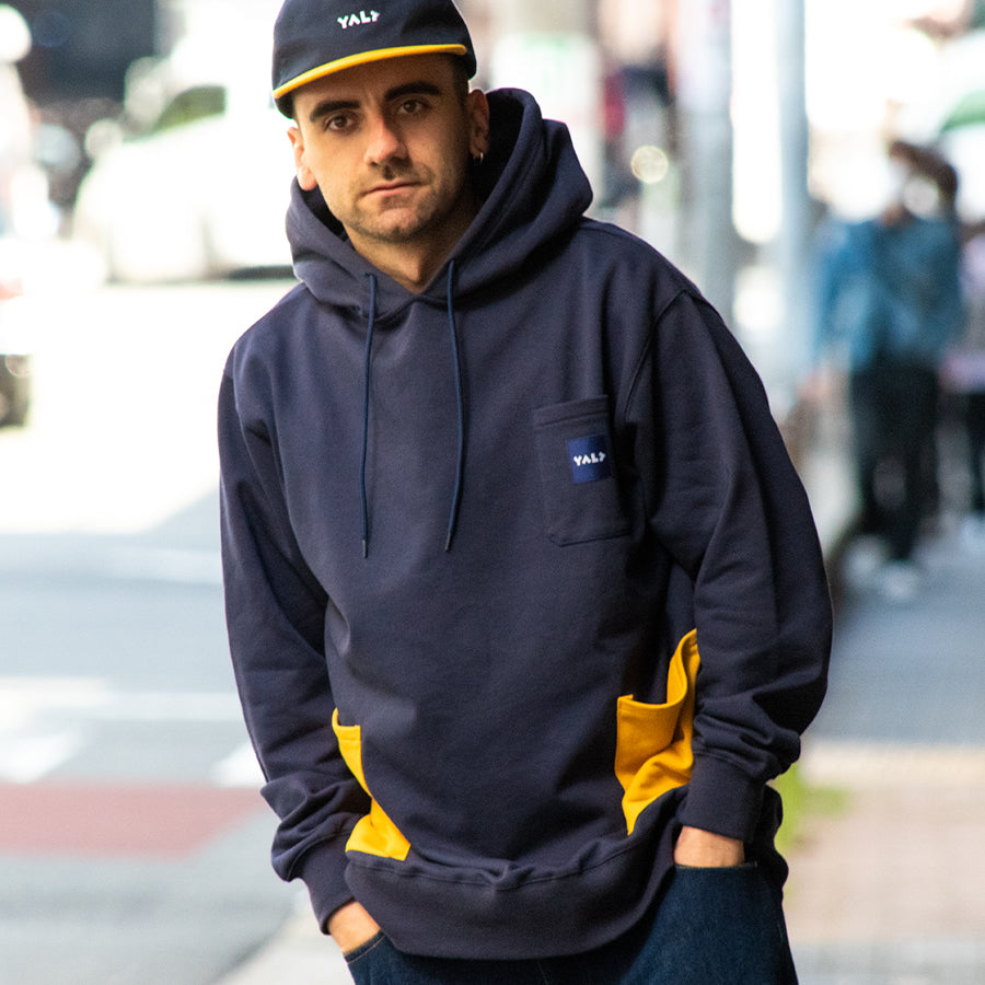 YALP by PLAY DESIGN (ヤルプ) / プルオーバーパーカー / HAND POCKET HOODIE - NAVY / Y22W1HPHD / メンズ P01