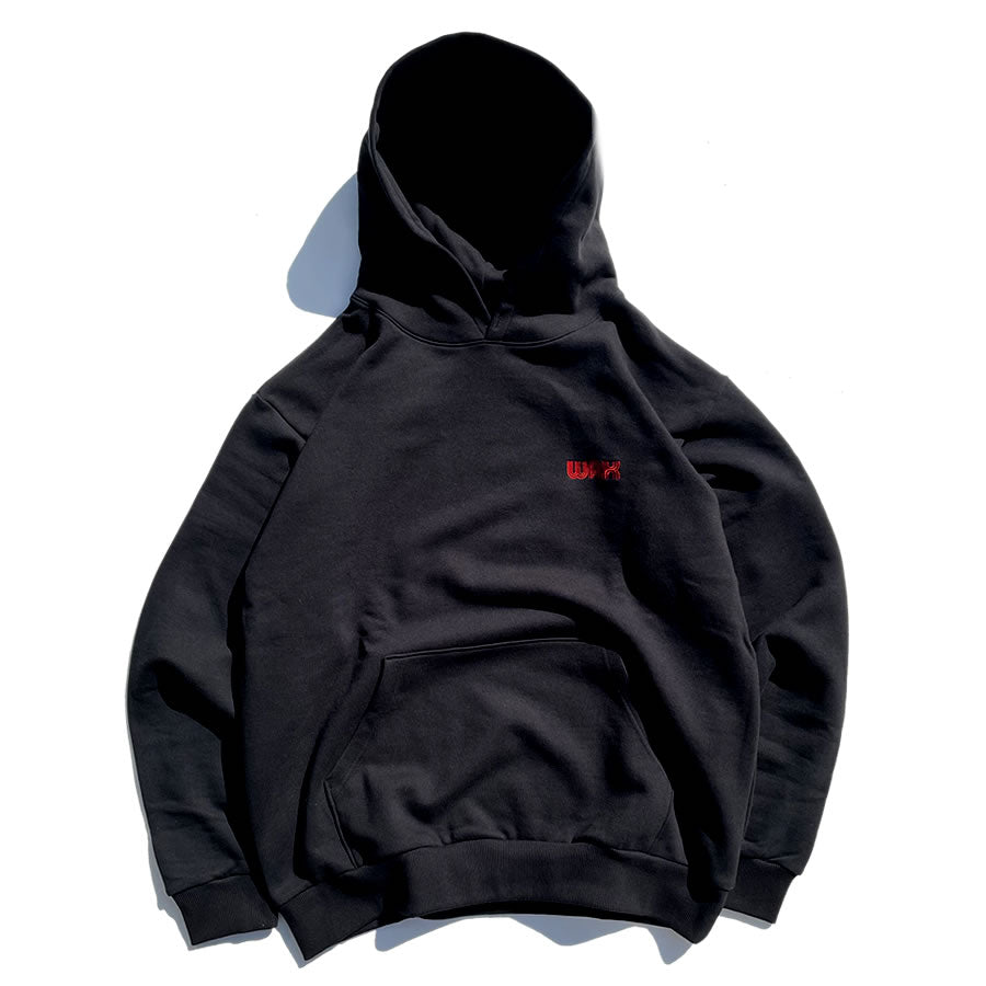 WAX(ワックス) / 裏起毛 スウェットプルオーバーパーカー / ORIGINAL HOODIE - BLACK / WX-0246 / 日本製 メンズ THM