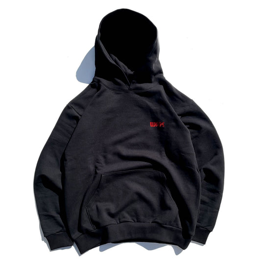 WAX(ワックス) / 裏起毛 スウェットプルオーバーパーカー / ORIGINAL HOODIE - BLACK / WX-0246 / 日本製 メンズ THM