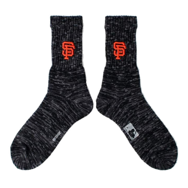 ROSTER SOX(ロスターソックス) x MLB / 靴下 クルーソックス / 3D MLB SOCKS - BLACK / MLB-106-SFG / メンズ