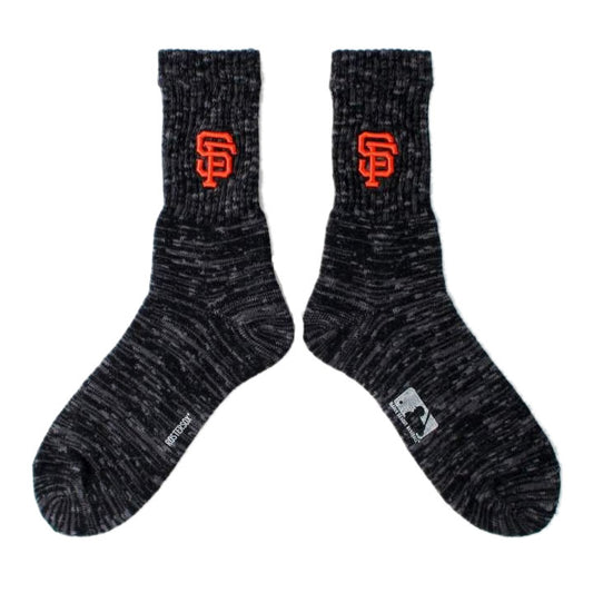 ROSTER SOX(ロスターソックス) x MLB / 靴下 クルーソックス / 3D MLB SOCKS - BLACK / MLB-106-SFG / メンズ