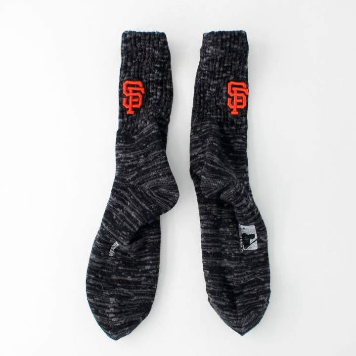 ROSTER SOX(ロスターソックス) x MLB / 靴下 クルーソックス / 3D MLB SOCKS - BLACK / MLB-106-SFG / メンズ