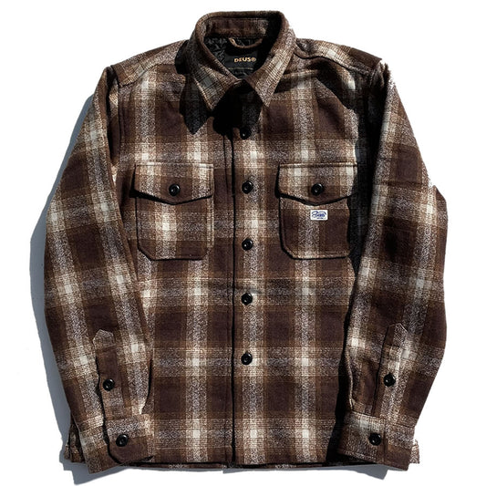 DEUS EX MACHINA (デウス) / 中綿入りシャツジャケット / MARCUS CHECK SHIRT - BROWN PLAID / DMP225148 / メンズ