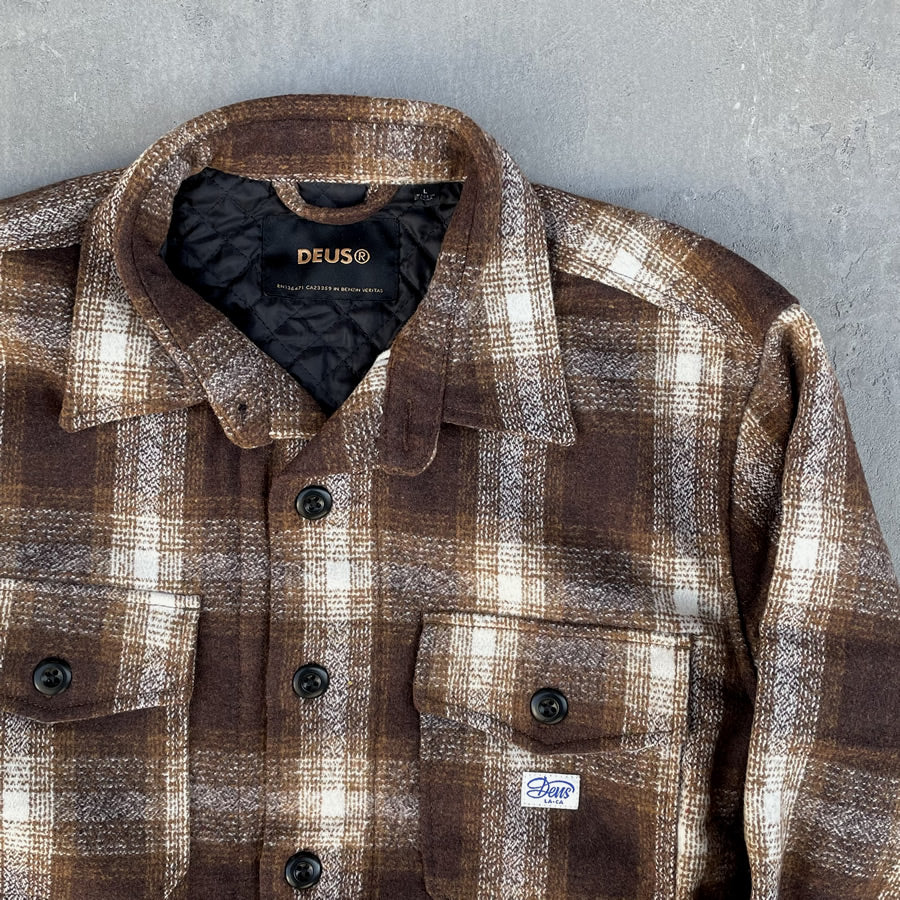 DEUS EX MACHINA (デウス) / 中綿入りシャツジャケット / MARCUS CHECK SHIRT - BROWN PLAID / DMP225148 / メンズ