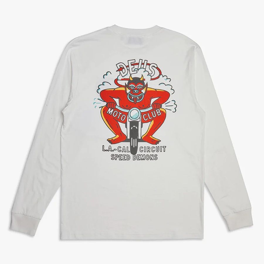 DEUS EX MACHINA ( デウスエクスマキナ ) / ロンT 長袖Tシャツ / RIDING HOT LS TEE - VINTAGE WHITE / DMP231717