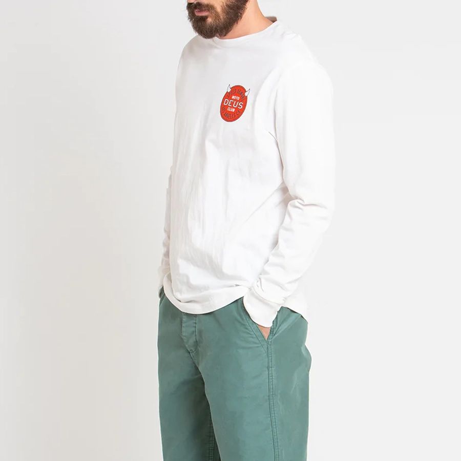 DEUS EX MACHINA ( デウスエクスマキナ ) / ロンT 長袖Tシャツ / RIDING HOT LS TEE - VINTAGE WHITE / DMP231717