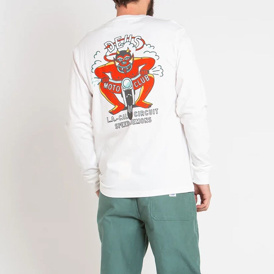 DEUS EX MACHINA ( デウスエクスマキナ ) / ロンT 長袖Tシャツ / RIDING HOT LS TEE - VINTAGE WHITE / DMP231717